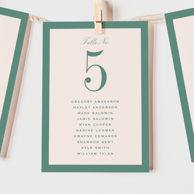 Carte de plan de table de mariage vert (Créateur téléchargé)