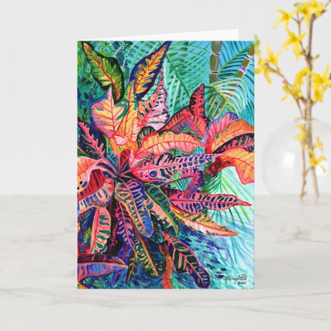 Carte de Plante Tropical de Hawaiian Croton (Fleur jaune)