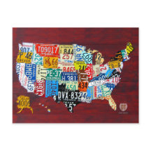 Carte de plaque de licence de la carte postale USA
