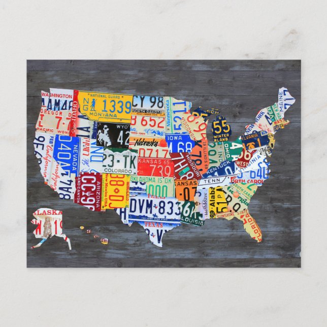 Carte de plaque de licence des États-Unis sur Plan (Devant)