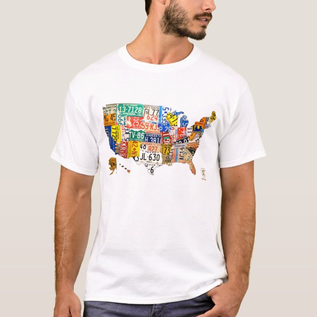 Carte de plaque minéralogique du T-shirt des (Devant)