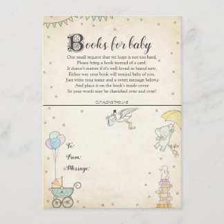 Carte de plat de livre de baby shower de livre