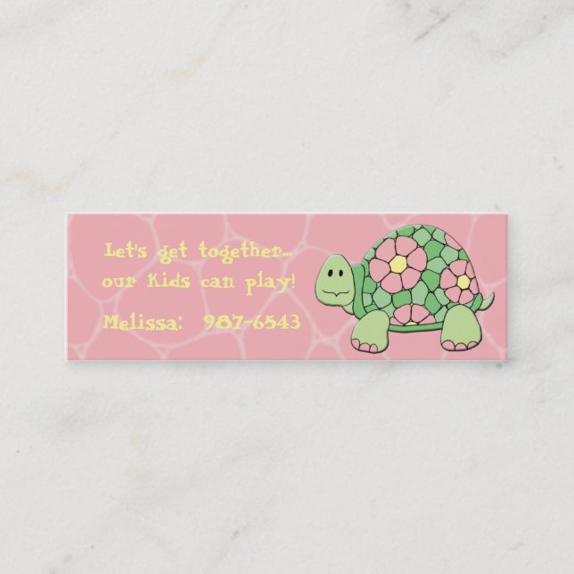 Carte de Playdate de tortue de marguerite (Devant)