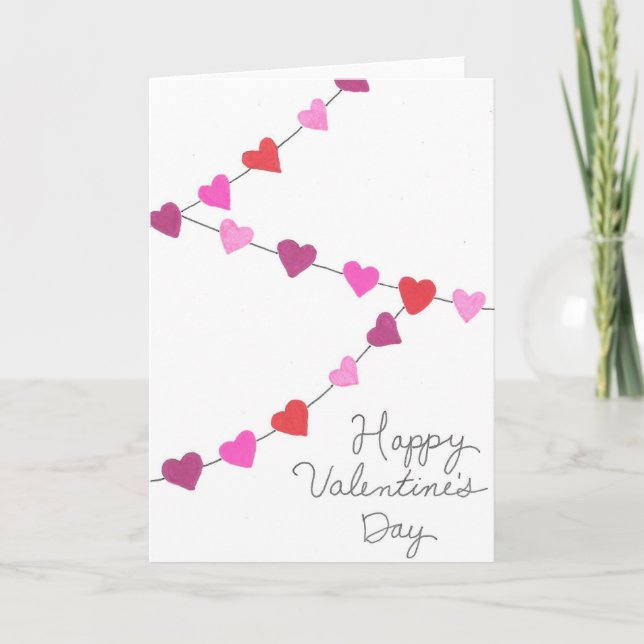 Carte de pliage Coeur Garland Heureuse Sainte-Vale (Devant)