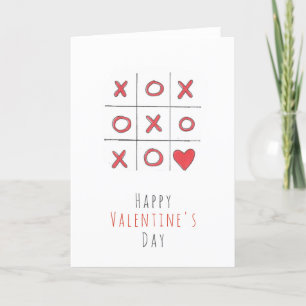 Carte de pliage Heureuse Sainte-Valentin Tic-Tac-T