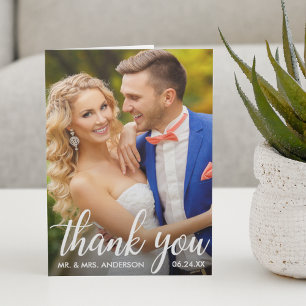Carte de pliage photo mariage Merci