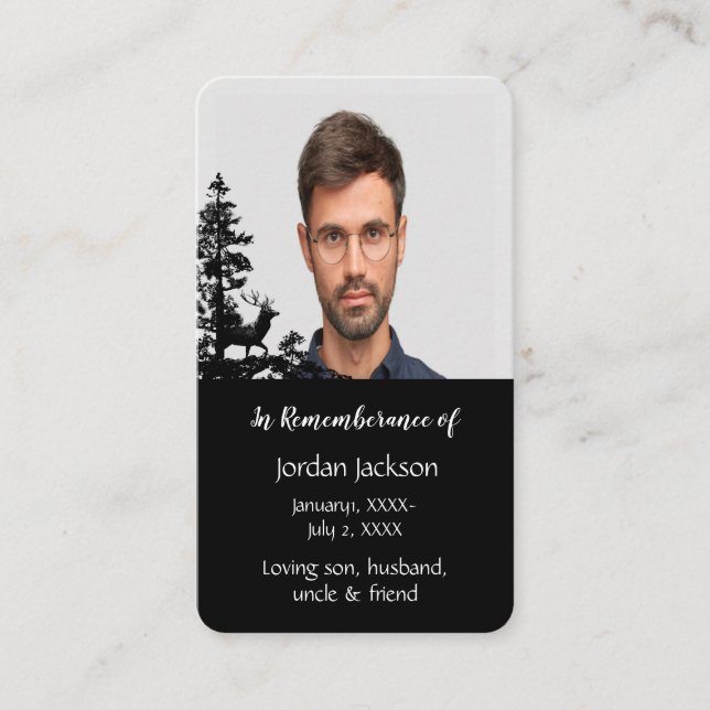 Carte de poche mémoire Masculine Cerf (Devant)