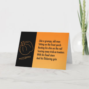 Carte de poème de métaphore de Halloween -