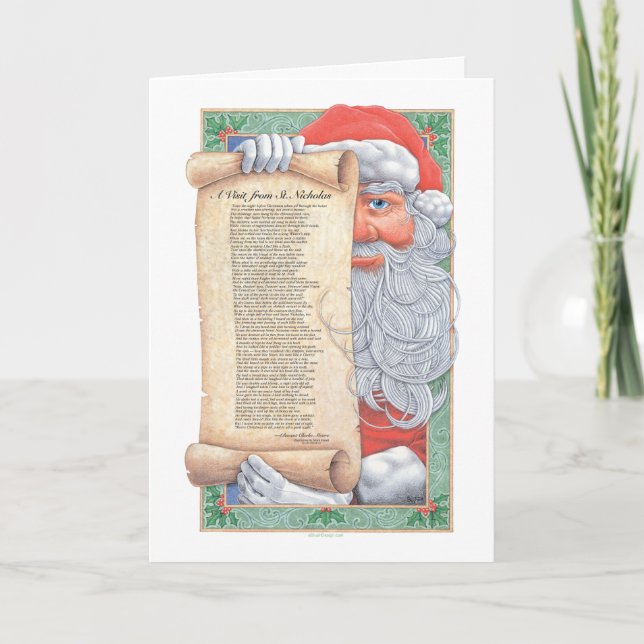 Carte de poème de Noël du père noël (Devant)