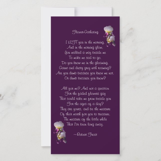 Carte de poésie Iris Flower Gathering (Devant)