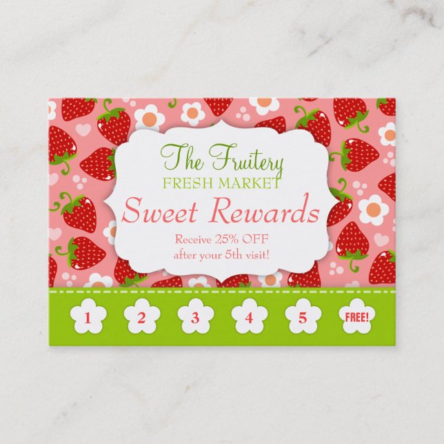 Carte de poinçonnage Promo Rewards de fraises (Devant)