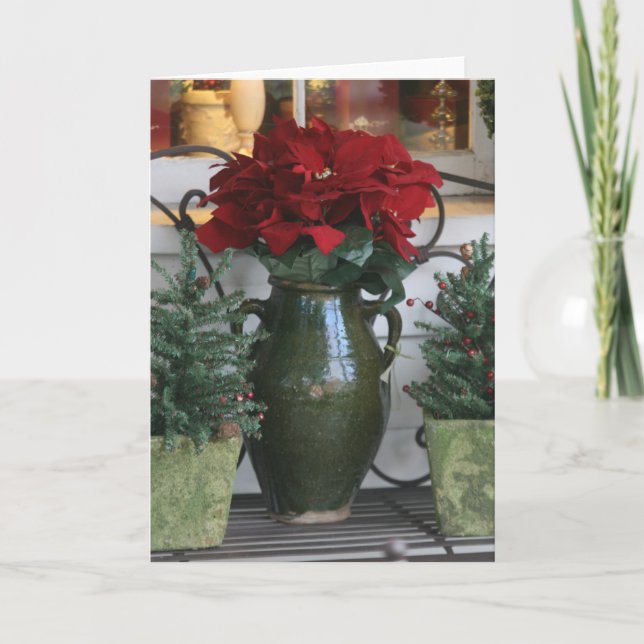 Carte de Poinsetta de Noël (Devant)