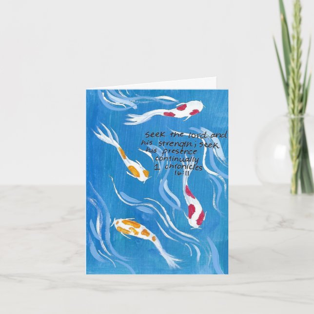 Carte de poisson Koi avec la Bible Verse (Devant)
