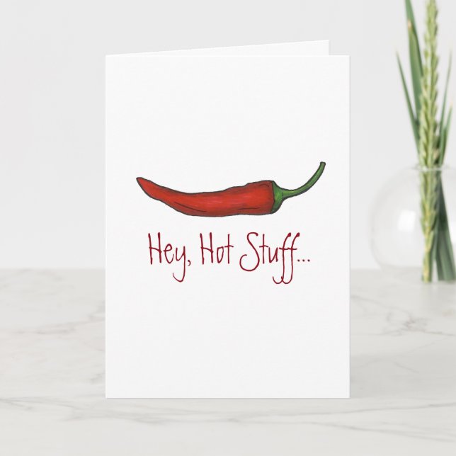 Carte de poivre rouge Heureuse Sainte-Valentin Hot (Devant)