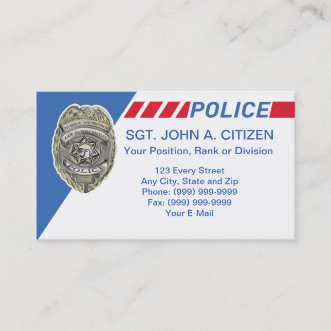 carte de police d'assistant du shérif de police (Devant)
