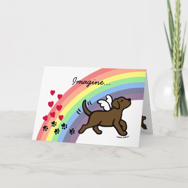 Carte de pont en arc-en-ciel de coeurs de Labrador (Devant)