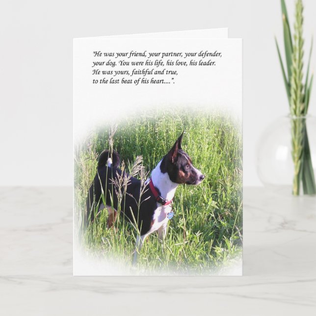 Carte de pont Rainbow Basenji (Devant)