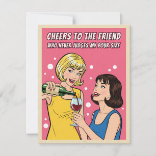 Carte de pop art drôle de vin vintage pour meilleu