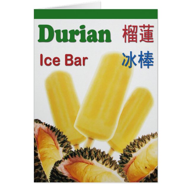 Carte de Popsicle de Durian Ice Bar Tropical Fruit (Devant)