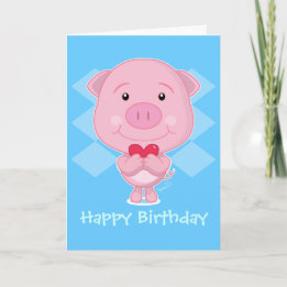 Carte de porc d'anniversaire