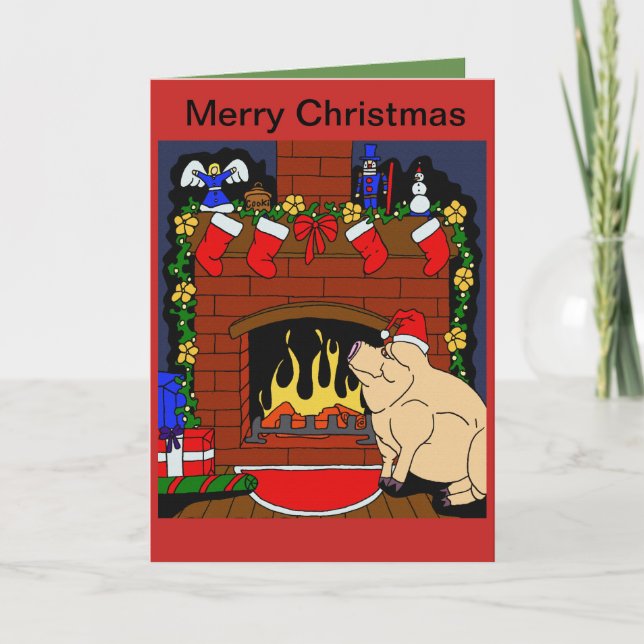 Carte de porc de Noël (Devant)