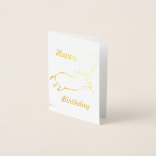 Carte de porc de vol de joyeux anniversaire
