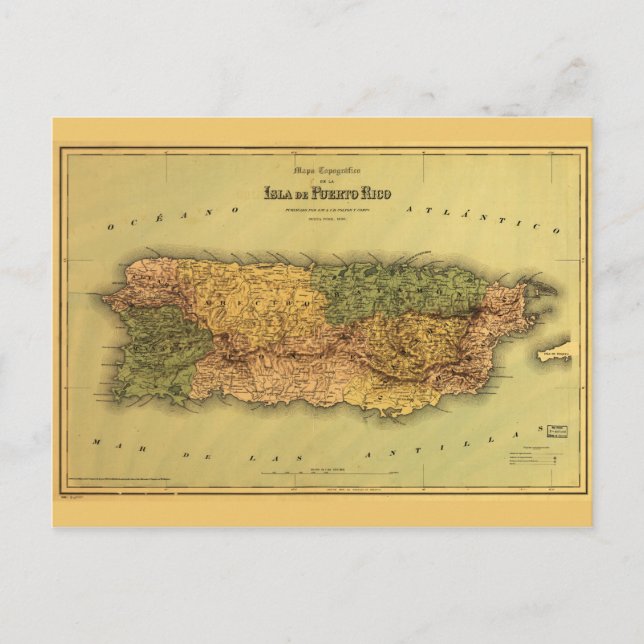 Carte de Porto Rico (1886) (Devant)