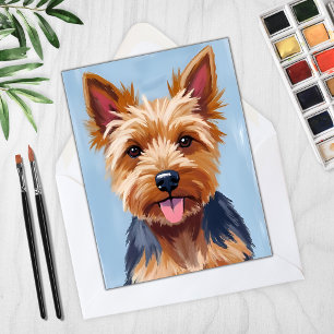 Carte de portrait de chien Terrier du Yorkshire pe