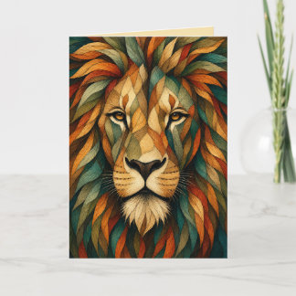 Carte de portrait de design artistique Lion