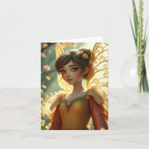 Carte de portrait de fée de printemps