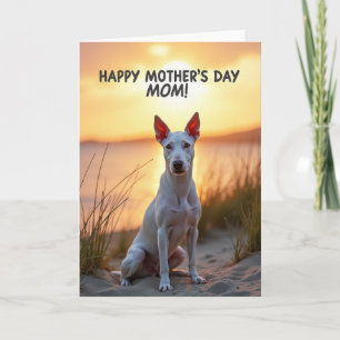Carte de portrait de fête des mères avec chien bla
