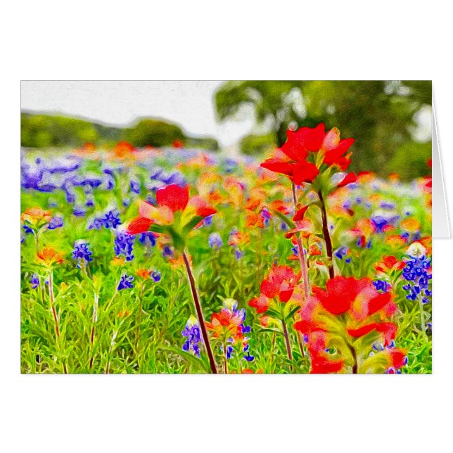 Carte de portrait de fleur sauvage (Devant horizontal)