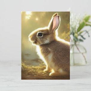 Carte de Portrait de la faune du coton mignon
