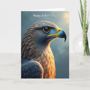 Carte de portrait de la fête des pères avec oiseau