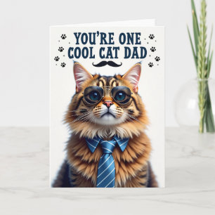 Carte de portrait de papa chat cool