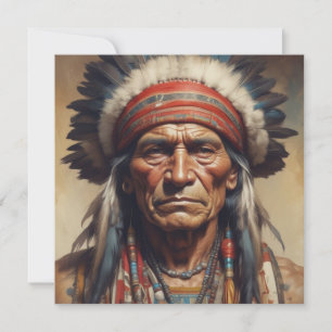 Carte de portrait en chef guerrier indien Geronimo