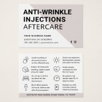 Carte de post-soins Botox Anti Wrinkies Injections