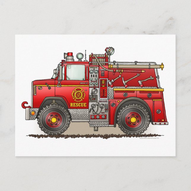 Carte de poste de camionnette Secourt pommeau (Devant)