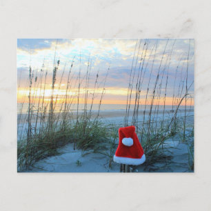 Carte de poste de Noël à thème de plage