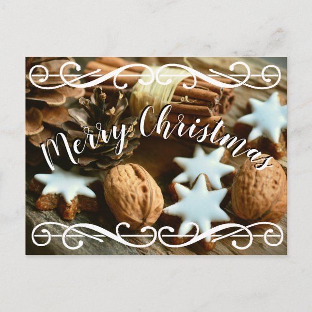 Carte de poste de Noël Cookies et torchons de cann (Devant)