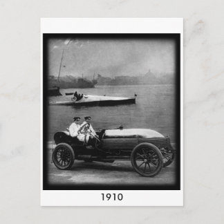 Carte de poste de voiture et de vitesse Vintage 19
