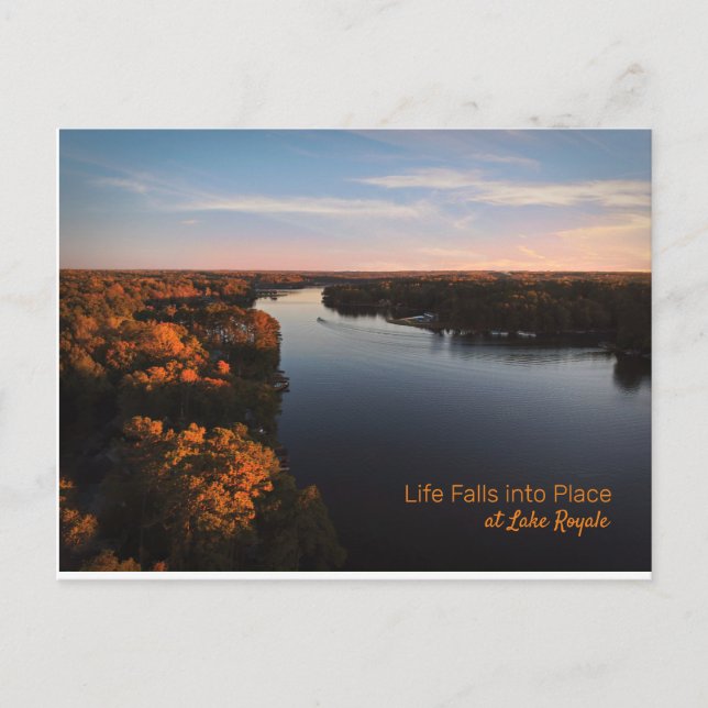 Carte de poste du coucher de soleil du lac Royale (Devant)