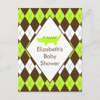 Carte de poste RSVP du Baby shower Alligator Prepp