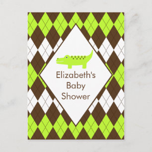 Carte de poste RSVP du Baby shower Alligator Prepp