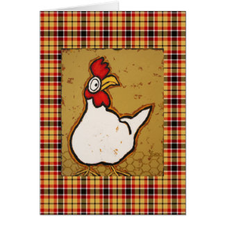 Carte de poulet avec le plaid