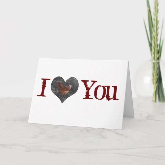 Carte de poulet de Saint-Valentin (Devant)