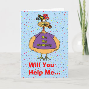 Carte de poulet pour les suites d'anniversaire