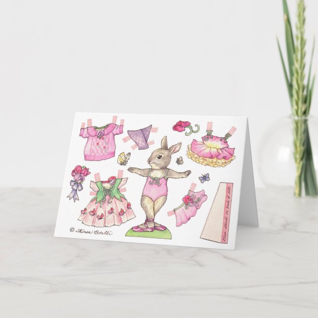 Carte de poupée en papier blanc de pois doux (Devant)