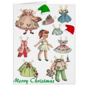 Carte de poupée papier vintage rétroactive et jeux