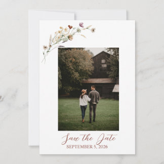 Carte de pré-annonce de mariage Fleur sauvage